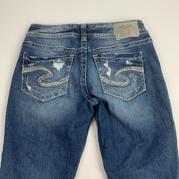 Silver Jeans Suki Skinny Crop Size 27 Stretch Distressed Raw hem Built Free - Picture 3 of 15